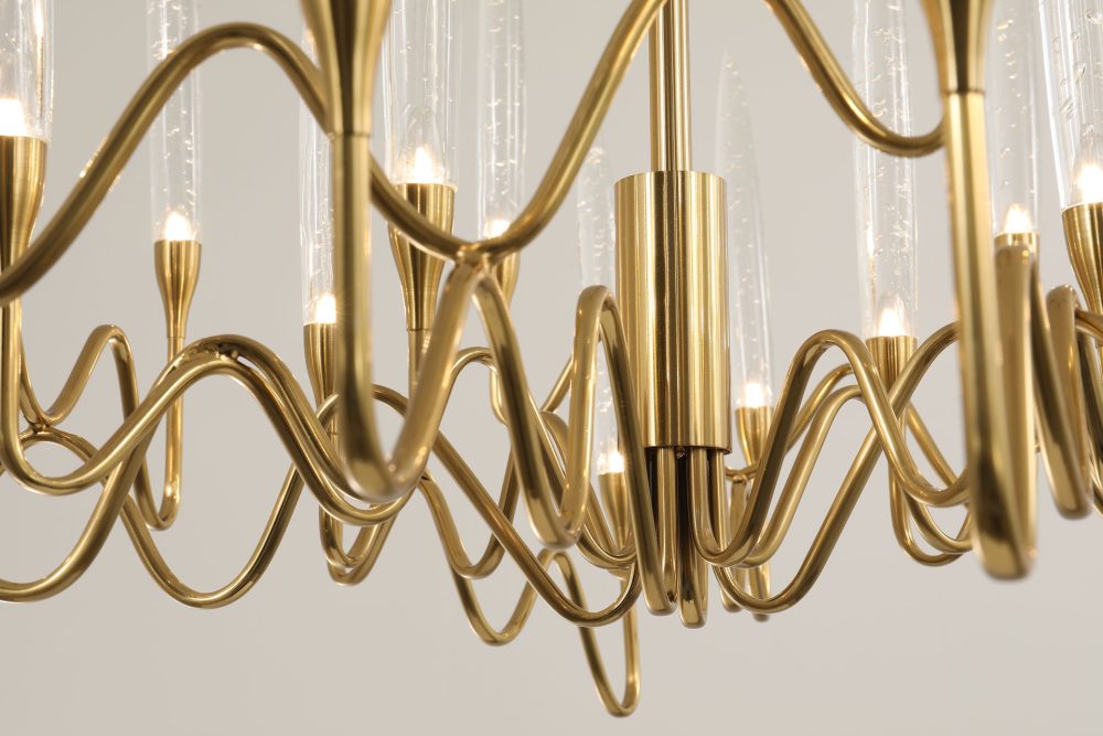 Modern minimalist candle glass chandelier - Image 6