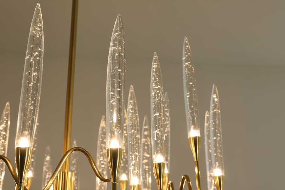 Modern minimalist candle glass chandelier - Image 5