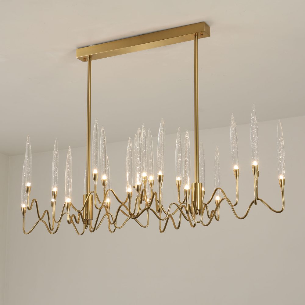 Modern minimalist candle glass chandelier - Image 4