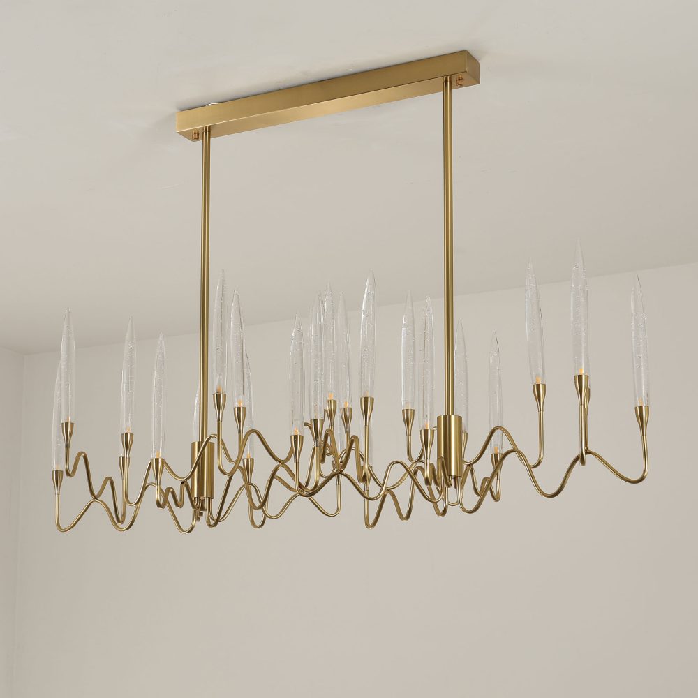 Modern minimalist candle glass chandelier - Image 3