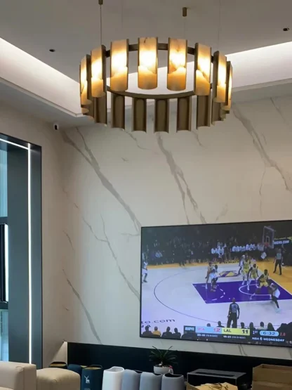 Modern Alabaster Pendant Chandelier - Image 3