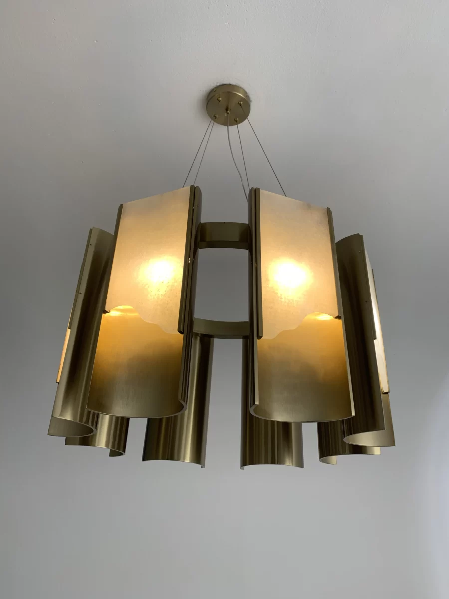 Modern Alabaster Pendant Chandelier - Image 6