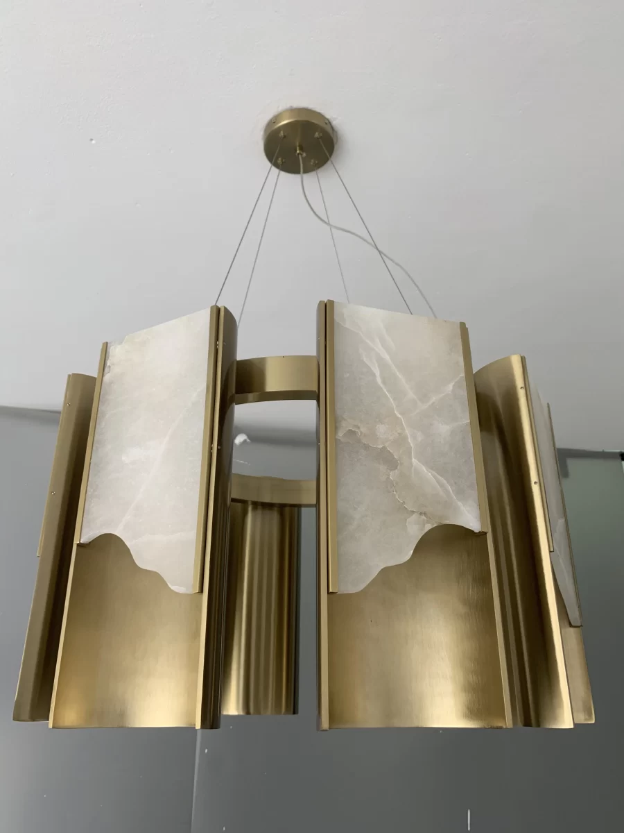Modern Alabaster Pendant Chandelier - Image 7