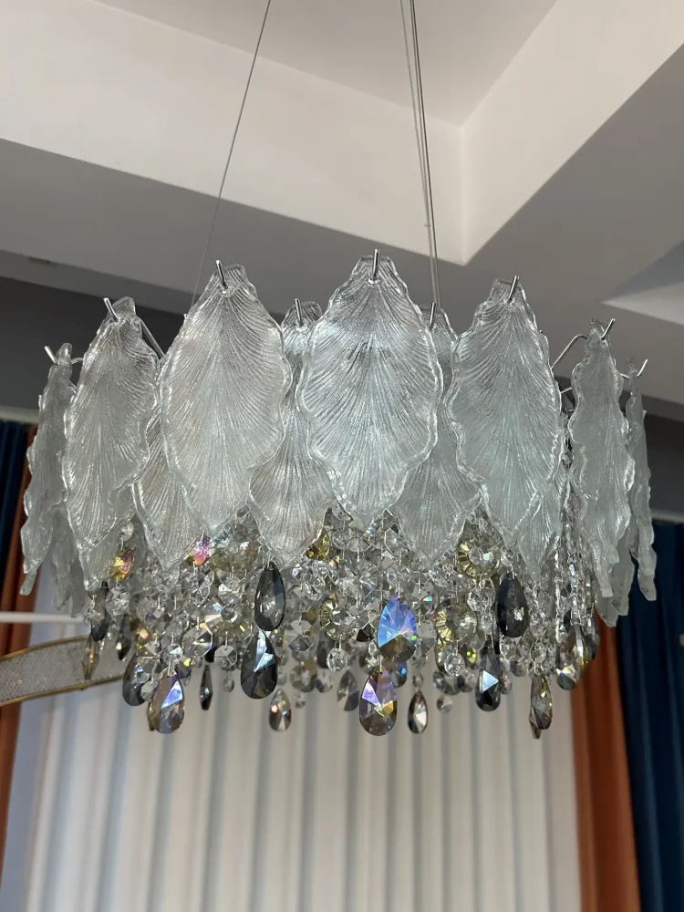 Feather Leaf Glass Chandelier - Image 2
