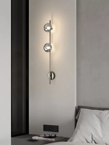 Modern Minimalist LED Wall Sconce – Glass Globe Bedroom Light Fixture