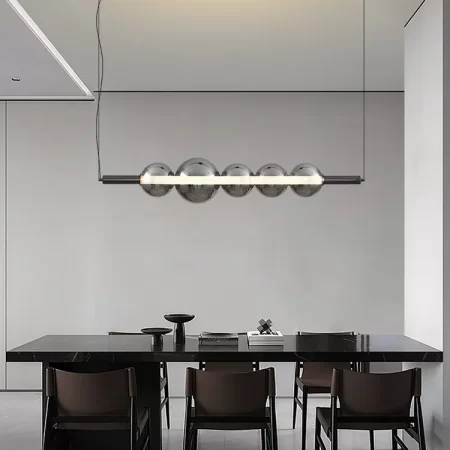 Modern Linear Pendant Light – Smooth Glass Globe Cluster with Customizable Configurations for Stylish Ambient Lighting