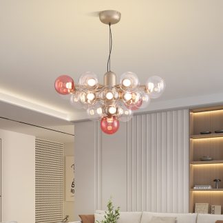 Colorful Bubble Glass Chandelier – Modern Cluster Lighting for Living Room