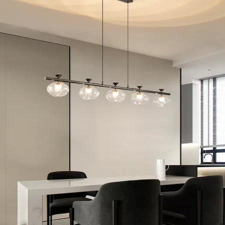 Modern Industrial Multi-Head Pendant Light – Black Minimalist Design for Living & Dining Room