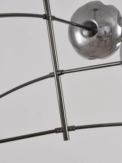 Artistic Multi-Arm Chandelier – Red & Chrome Glass - Image 10