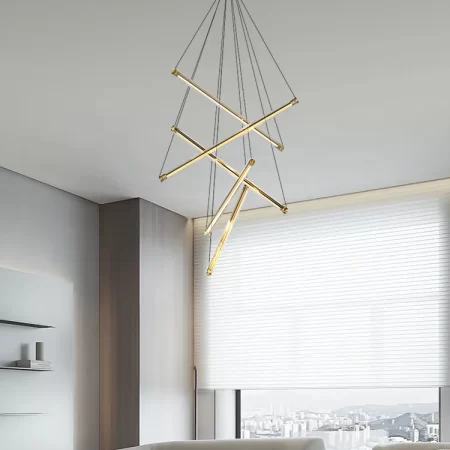 Aurora Luxe LED Pendant – Sculptural Gold Chandelier Light