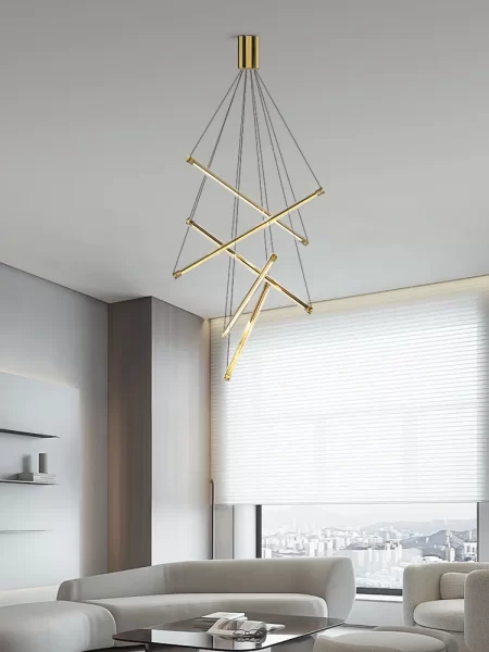 Aurora Luxe LED Pendant – Sculptural Gold Chandelier Light