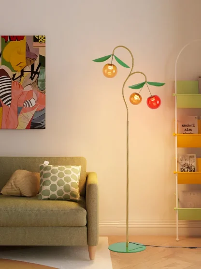 Handmade Cherry Glass Pendant Light – Kids Room LED Chandelier - Image 11