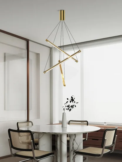 Aurora Luxe LED Pendant – Sculptural Gold Chandelier Light - Image 6