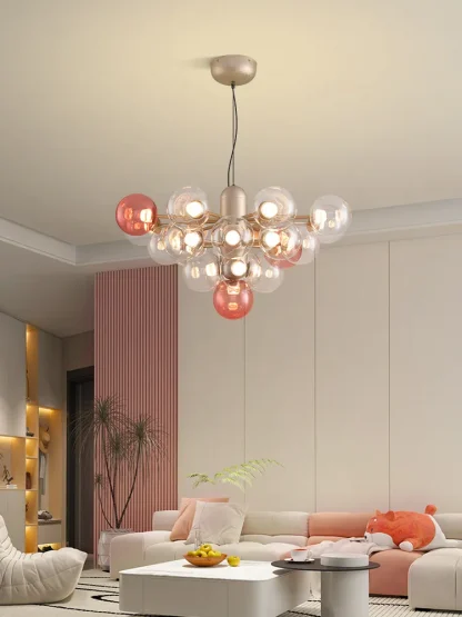 Colorful Bubble Glass Chandelier – Modern Cluster Lighting for Living Room - Image 4