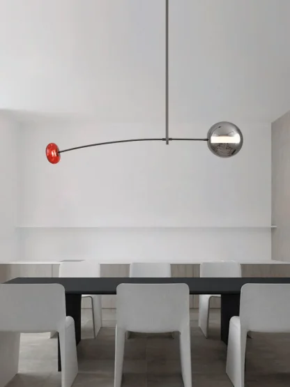 Artistic Multi-Arm Chandelier – Red & Chrome Glass - Image 5
