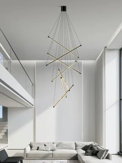Aurora Luxe LED Pendant – Sculptural Gold Chandelier Light - Image 2