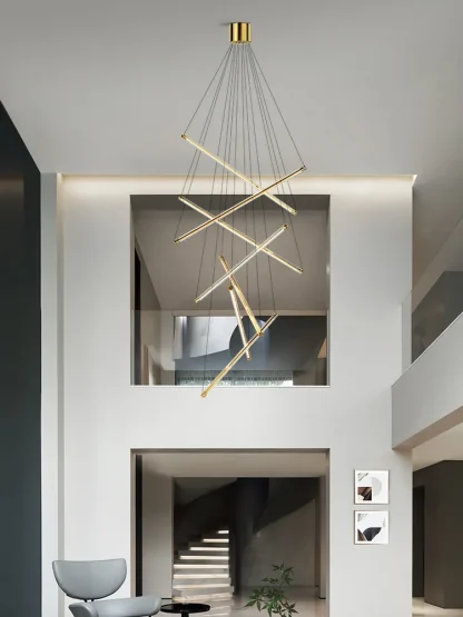 Aurora Luxe LED Pendant – Sculptural Gold Chandelier Light - Image 3
