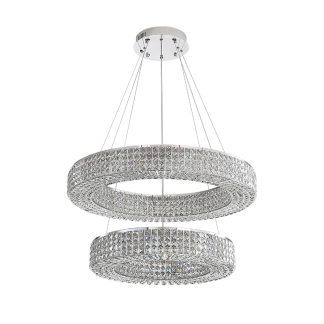 Modern Double Ring Crystal Chandelier