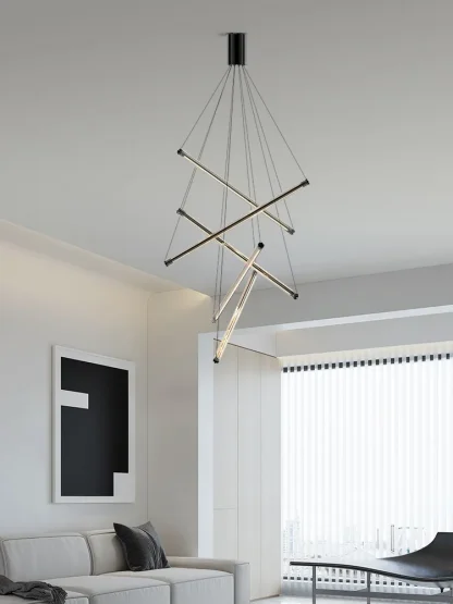Aurora Luxe LED Pendant – Sculptural Gold Chandelier Light - Image 4