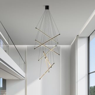 Aurora Luxe LED Pendant – Sculptural Gold Chandelier Light