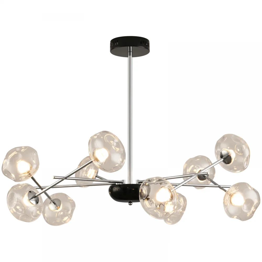 Contemporary Glass Branch Chandelier(6/8/10-Light) 3-Color Dimmable LED