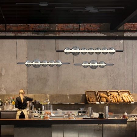 Modern Linear Pendant Light – Smooth Glass Globe Cluster with Customizable Configurations for Stylish Ambient Lighting