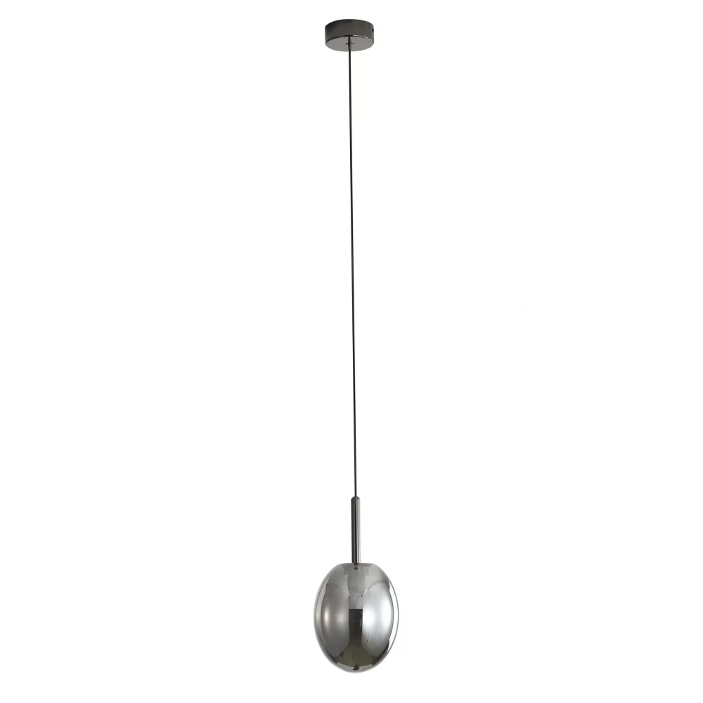 Smoky Grey Glass Pendant Light – Modern Ambient LED Hanging Lamp