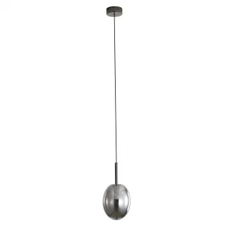 Smoky Grey Glass Pendant Light – Modern Ambient LED Hanging Lamp