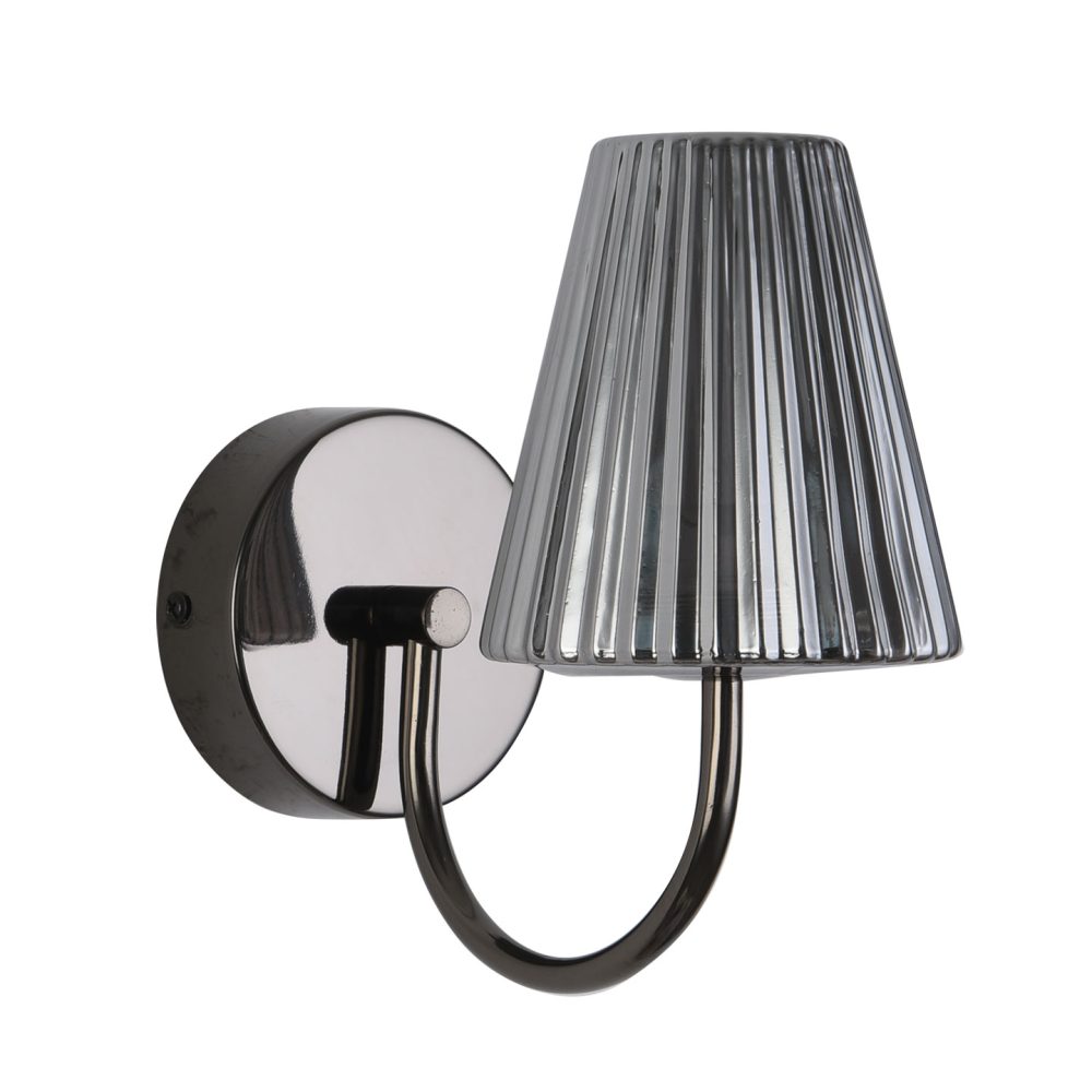 Pleated Glass Wall Sconce for Bedroom or Hallway