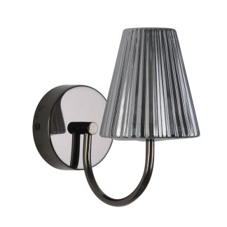 Pleated Glass Wall Sconce for Bedroom or Hallway